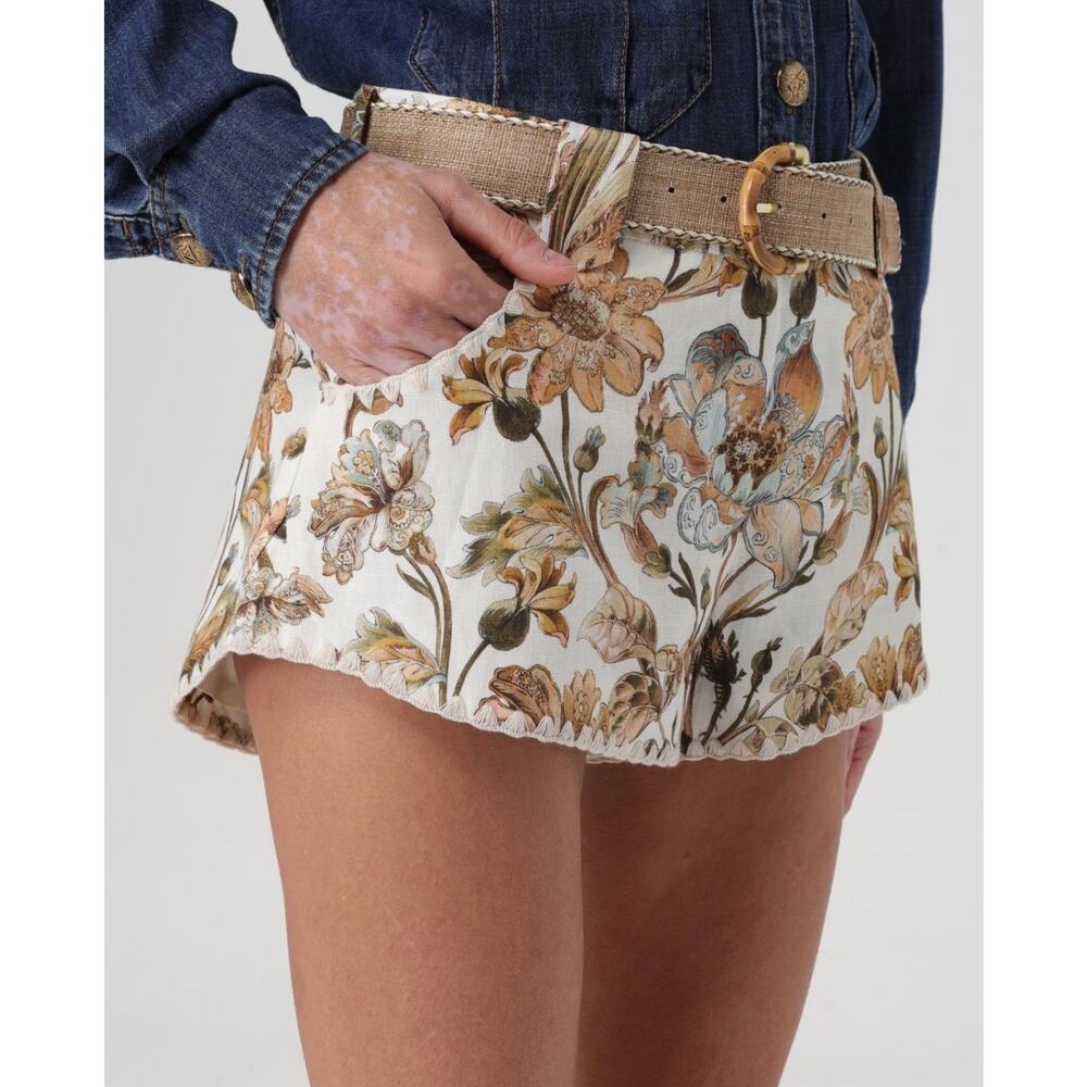 Zimmerman	Chintz Floral Linen Mini Shorts - Zimmerman 1